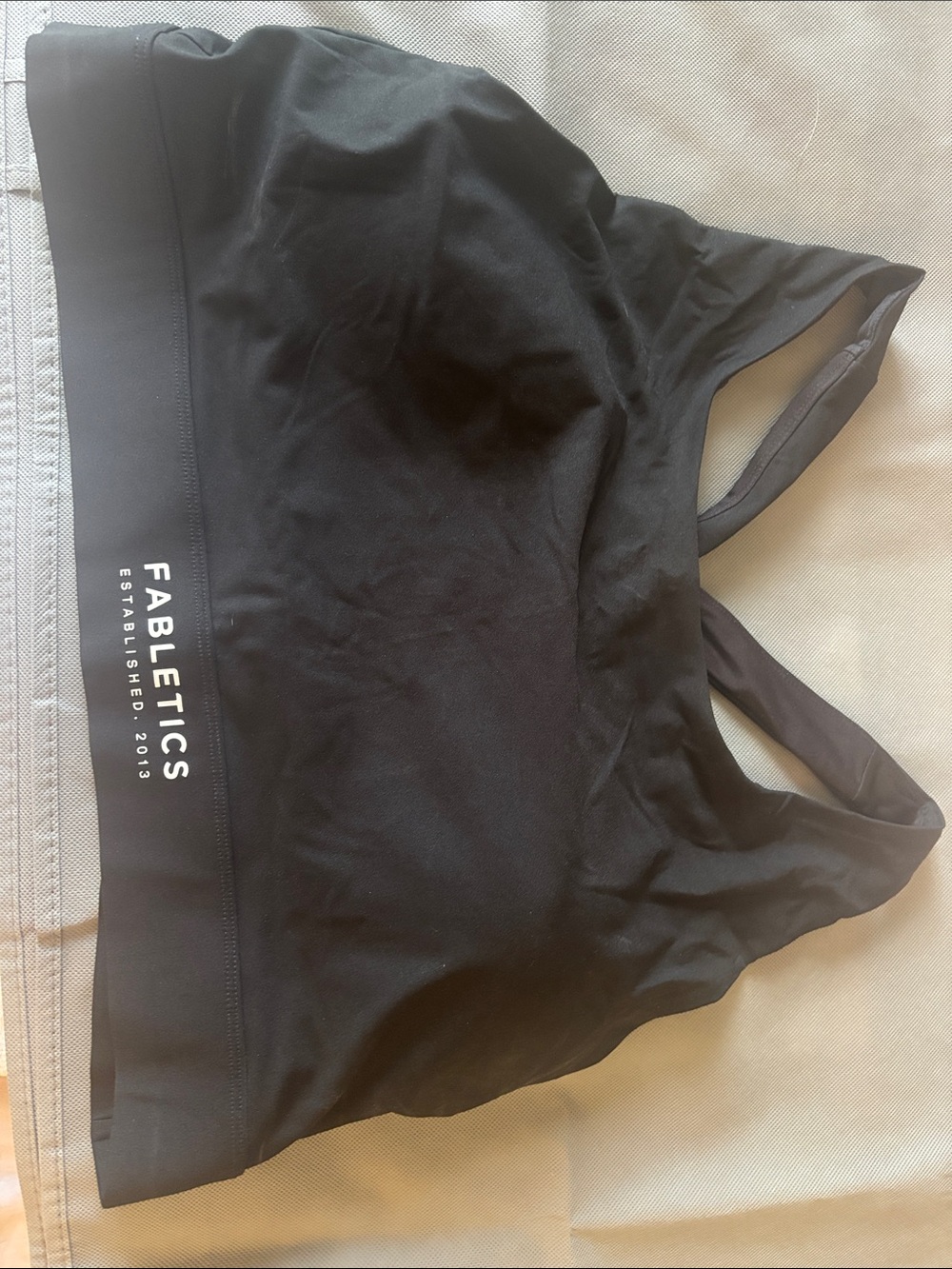 Fabletics Black Sports Bra with Logo Band